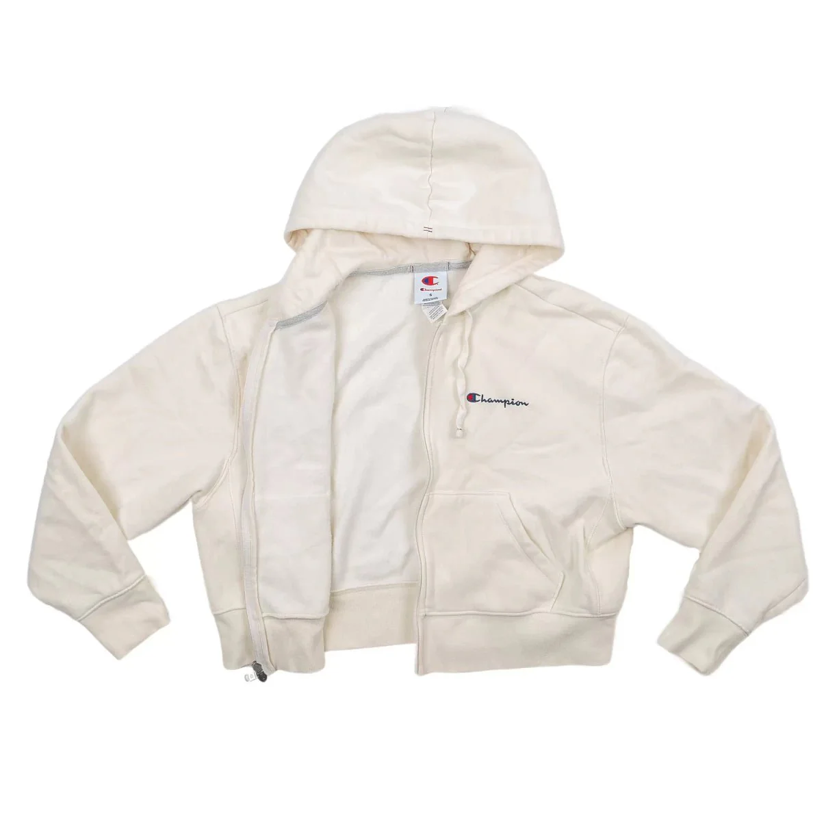 CHAMPION Cropped Hooded Fleece Zip-Up Sweatshirt - Women's - Image 2