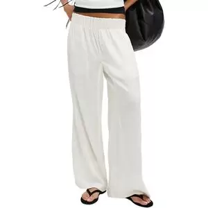 Free People Days End Linen Pull On Pant