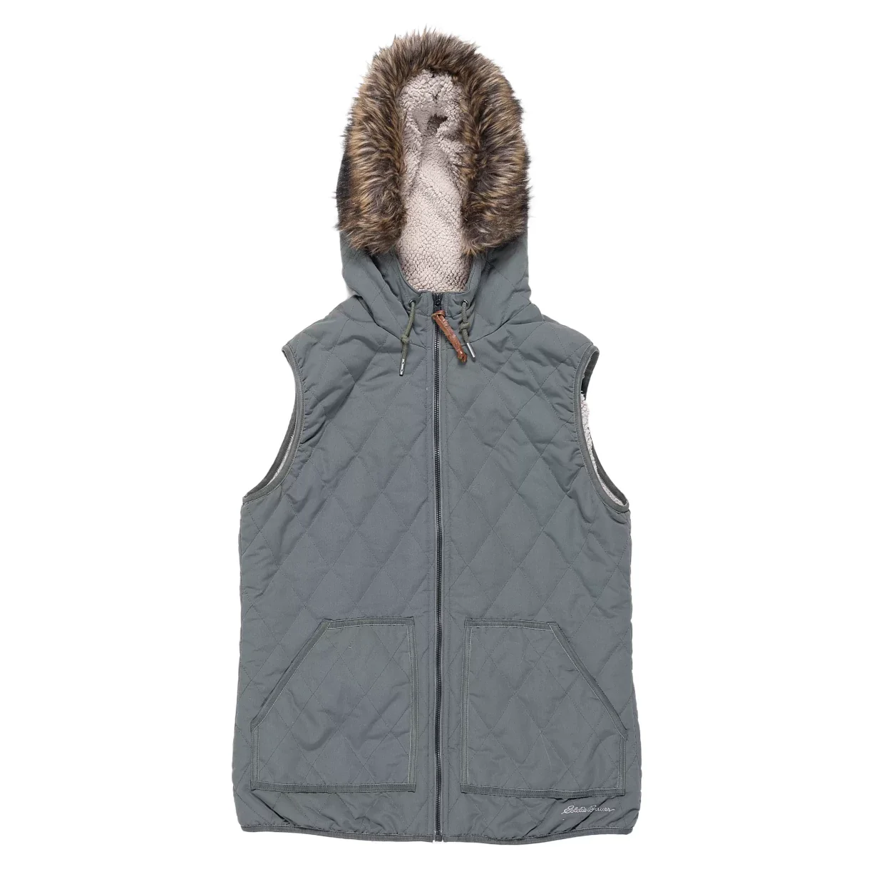Eddie Bauer Hooded Faux Fur Vest - Women's