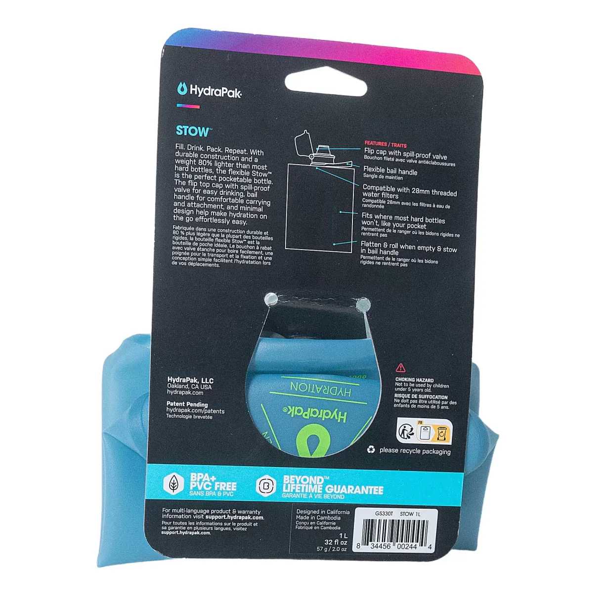 Hydrapak Stow Flexible Bottle - 1L - Image 2