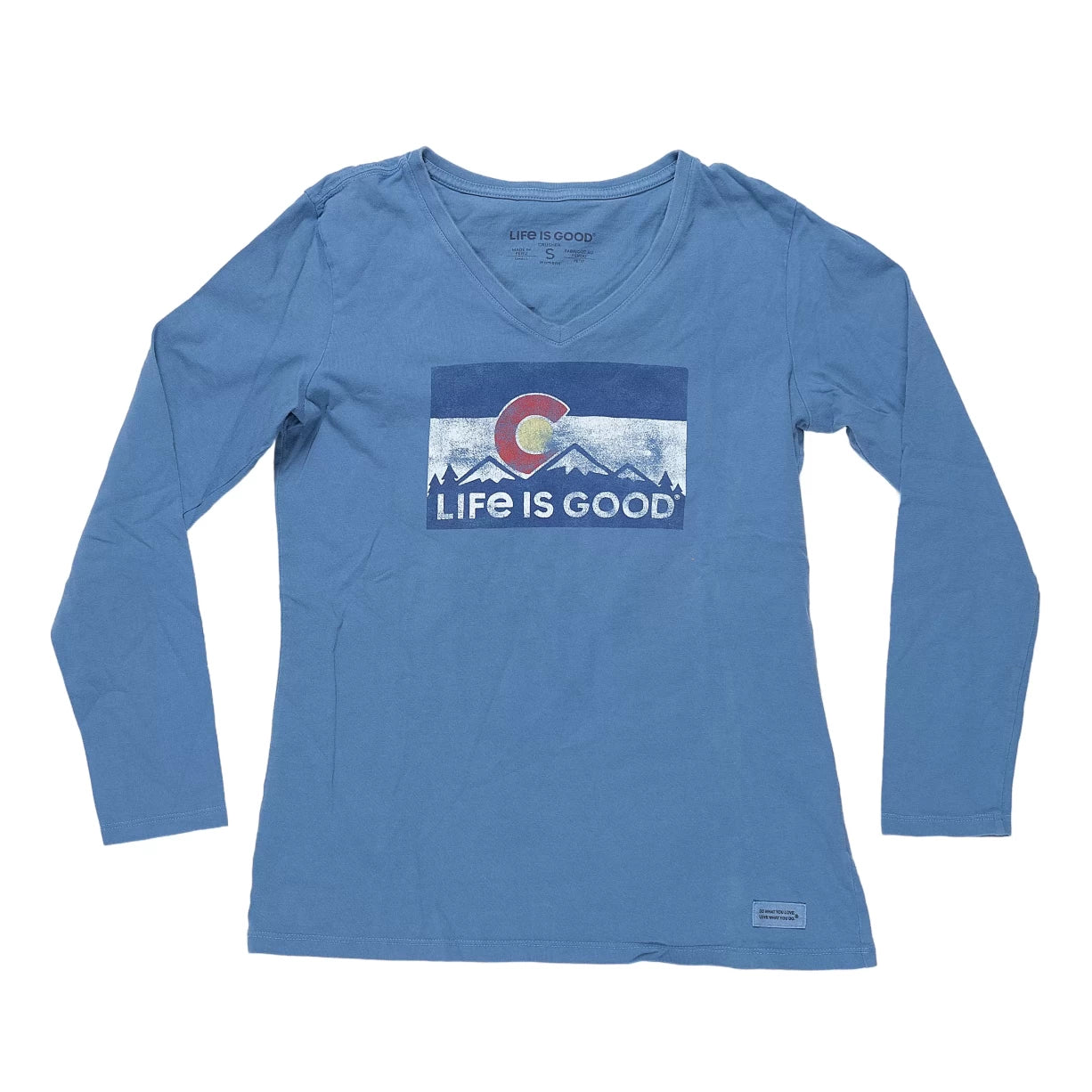 LIFE IS GOOD Long Sleeve Crusher Vee Shirt - Women's