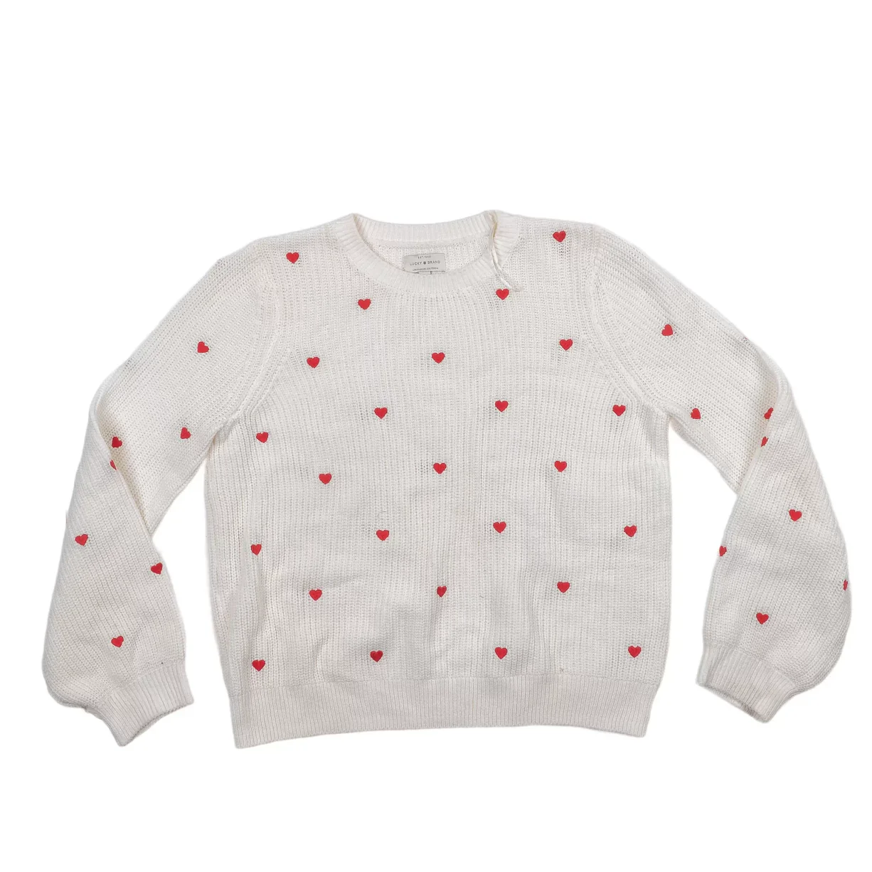Lucky Brand Embroidered Heart Pullover - Women's