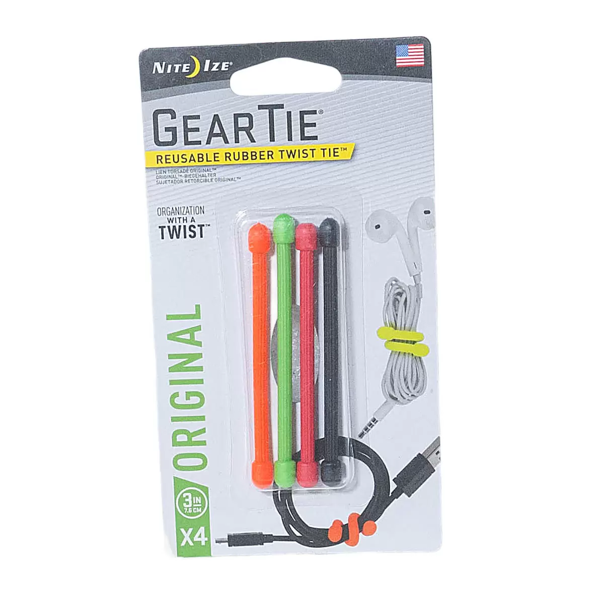 Nite Ize Gear Tie Reusable Rubber Twist Tie