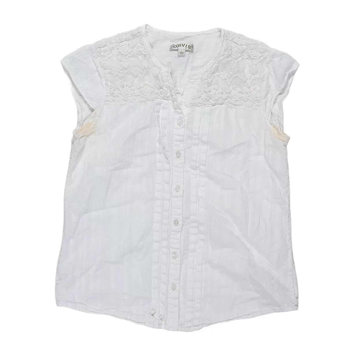 Orvis Cap Sleeve Blouse with Embroidery - Women's